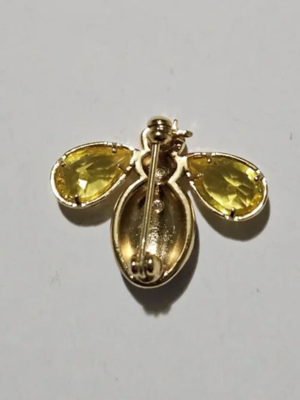Delicate Bee Brooch in Gold, yellow and black